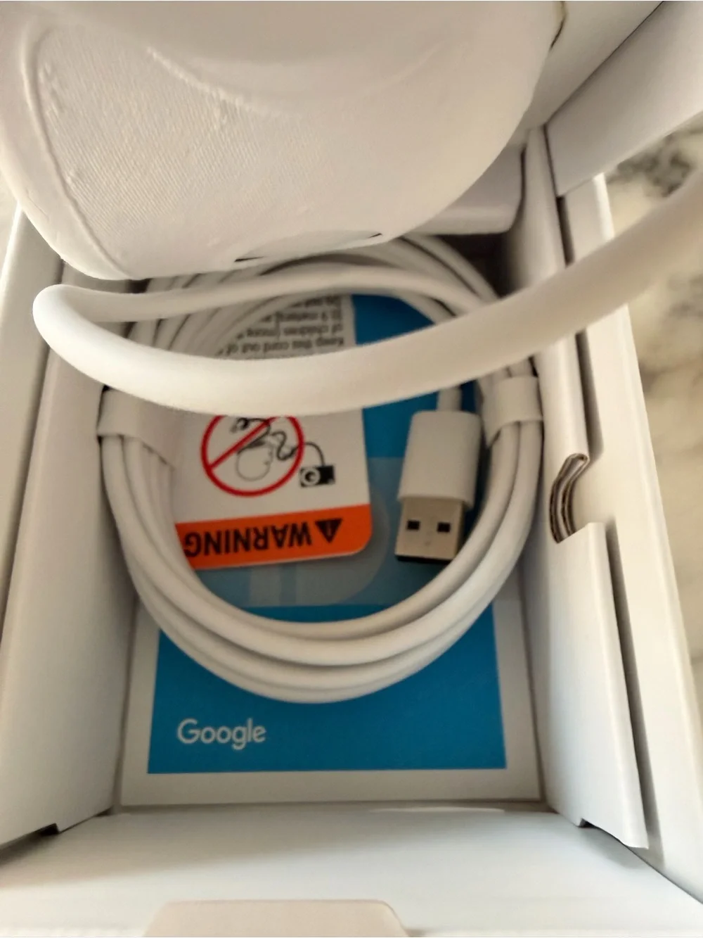 Google Nest Cam Indoor Wired Security Camera in White